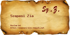 Szepesi Zia névjegykártya